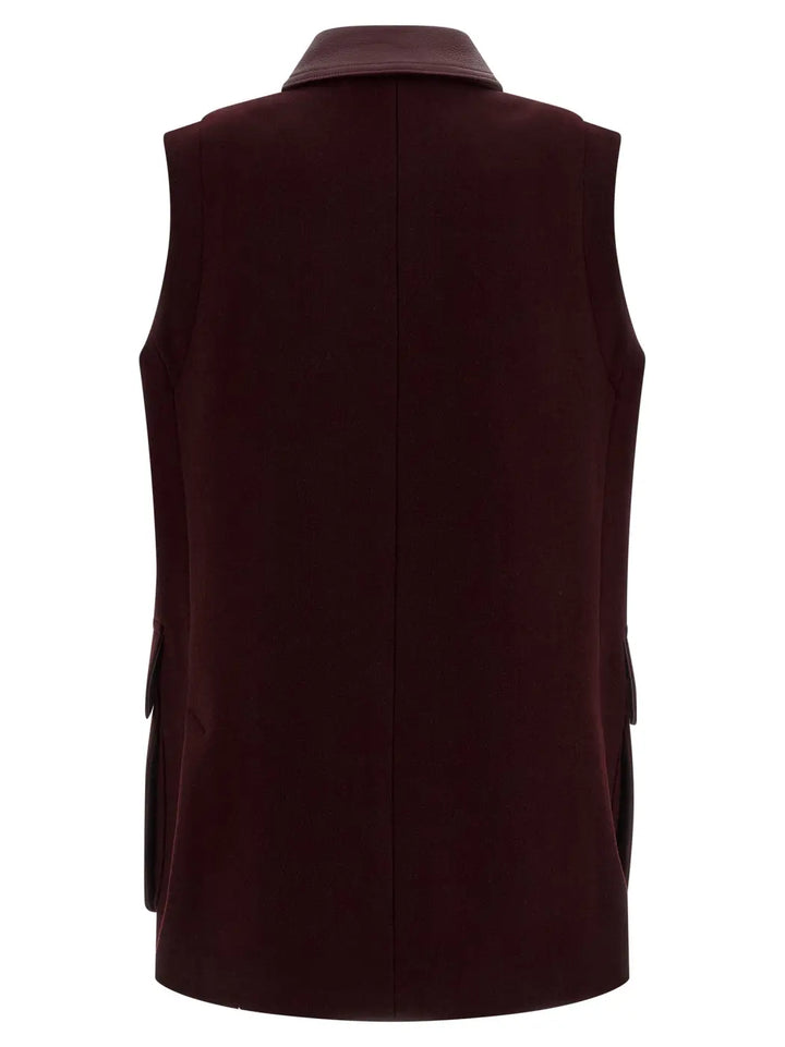 Max Mara Bordeaux Virgin Wool Sleeveless Jacket