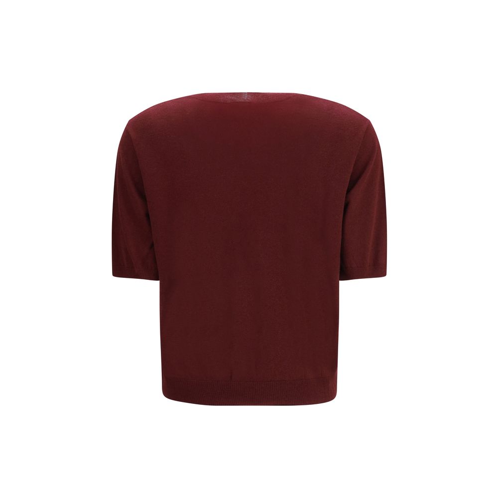 Max Mara - Bordeaux Wool Oves Aries T-Shirt