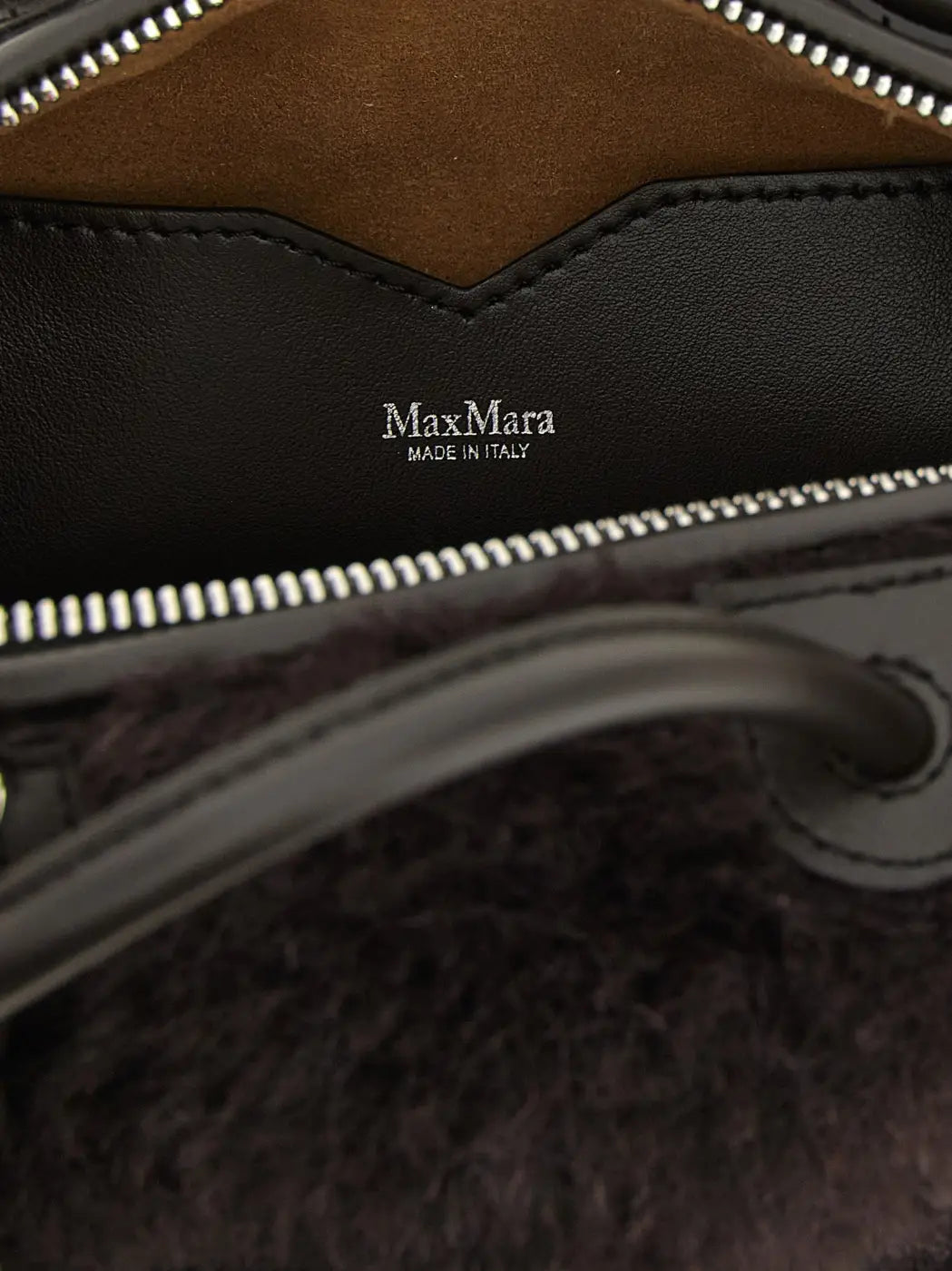 Max Mara Brown Alpaca Leather Handbag