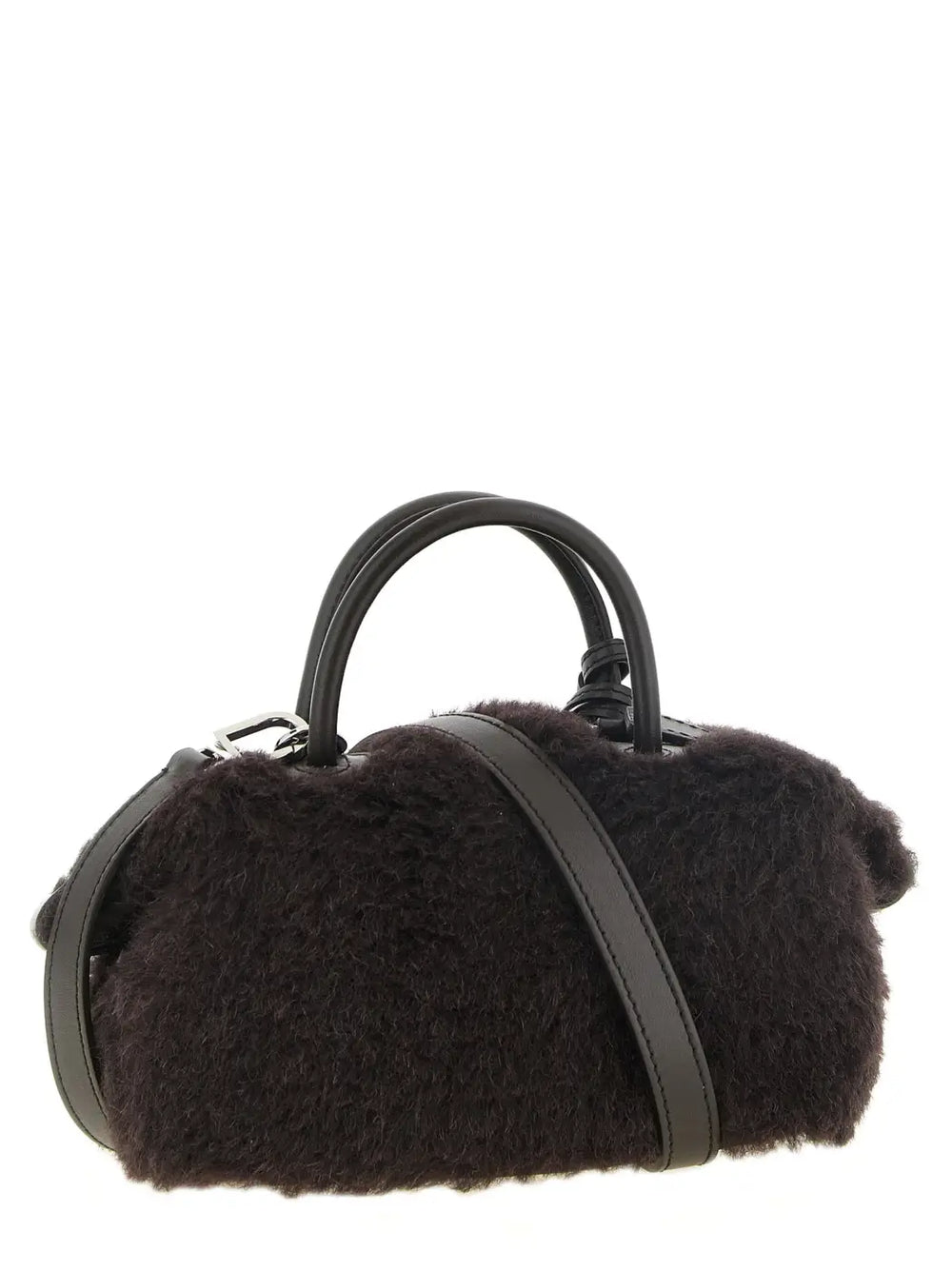 Max Mara Brown Alpaca Leather Handbag