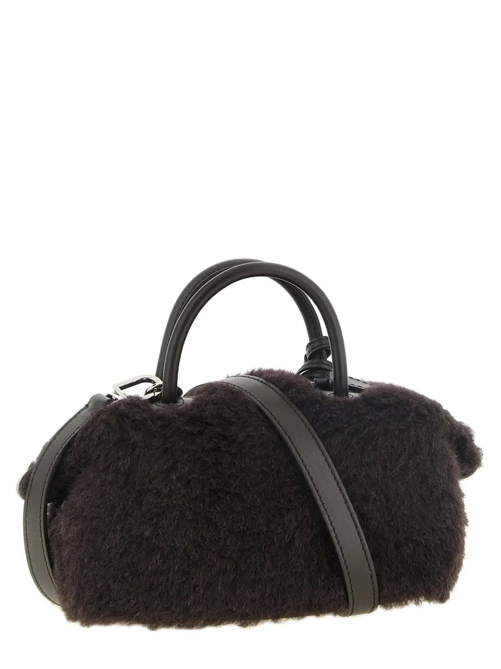 Max Mara Brown Alpaca Leather Handbag