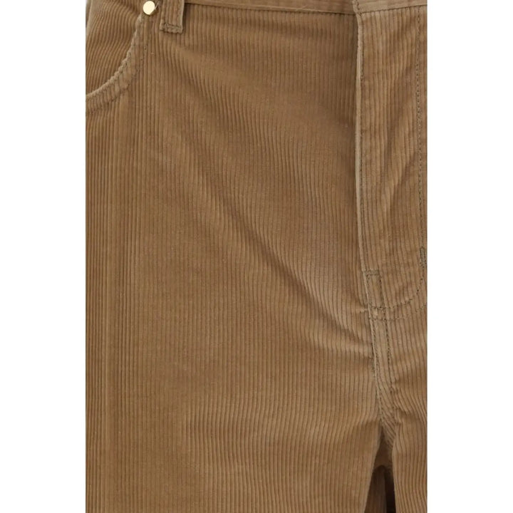 Max Mara Brown Cotton Casual Pants