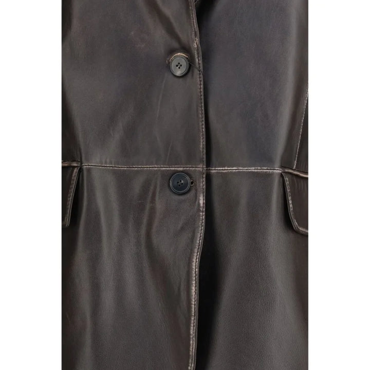 Max Mara Brown Leather Jacket
