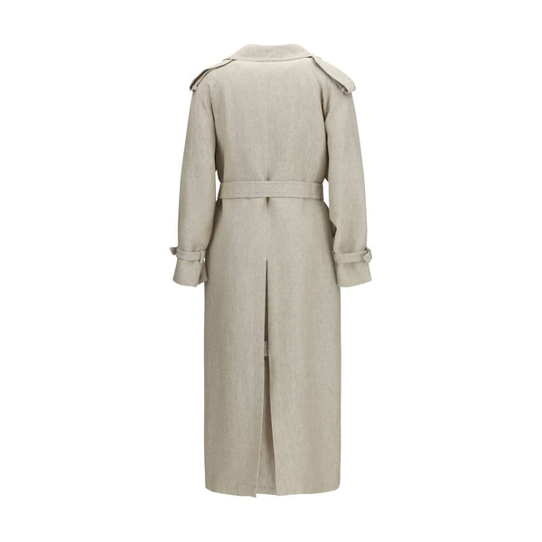 Max Mara Trench Coats - Brown Linen Coat