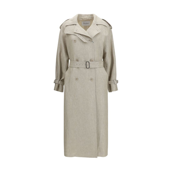 Max Mara Trench Coats - Brown Linen Coat