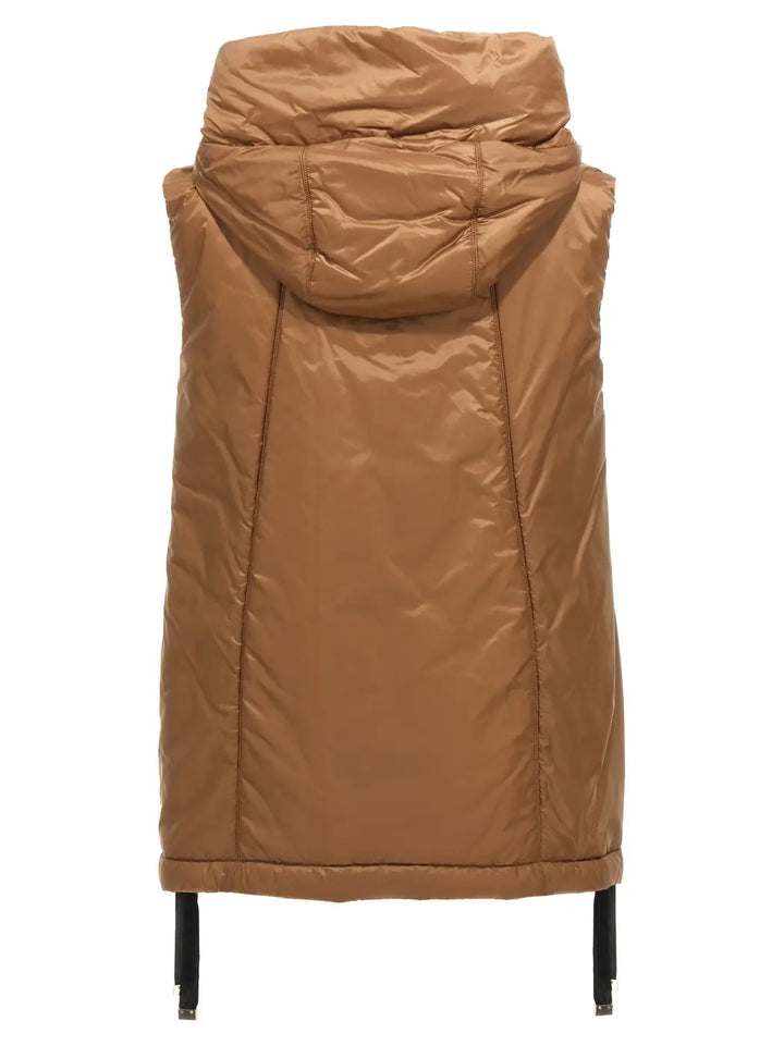 Max Mara Brown Polyester Sleeveless Jacket