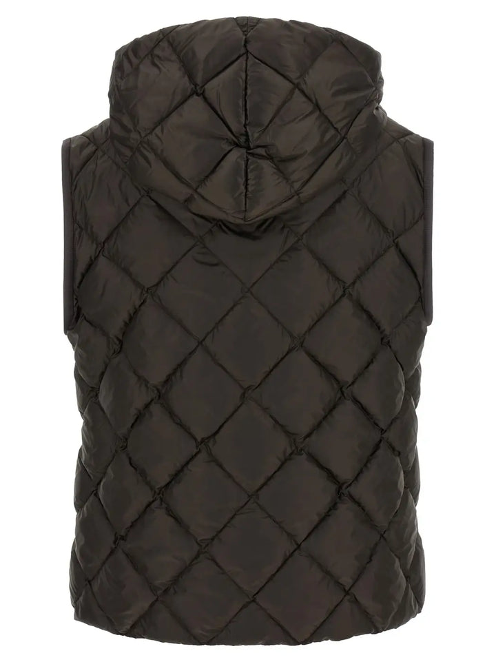 Max Mara Brown Polyester Sleeveless Jacket