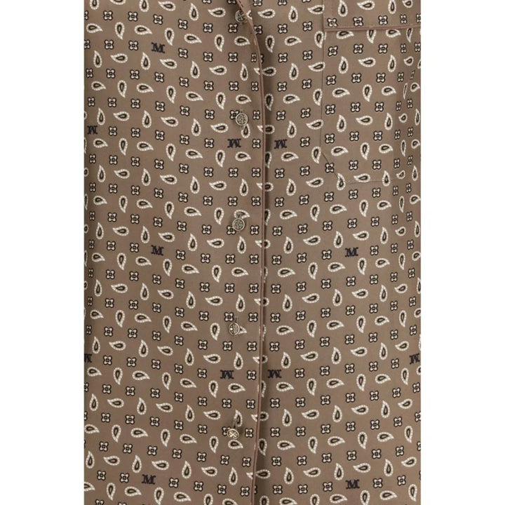 Max Mara Brown Silk Pattern Shirt