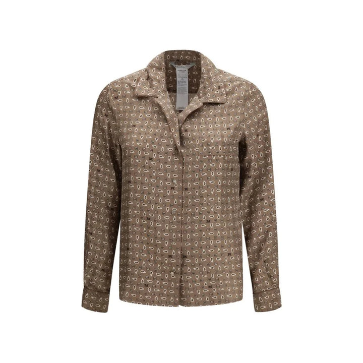 Max Mara Brown Silk Pattern Shirt