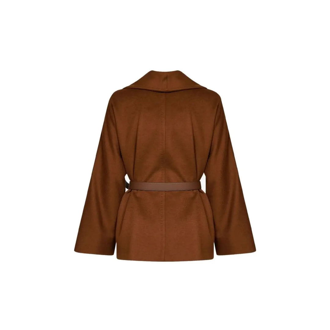 Max Mara Brown Virgin Wool Full-length Jacket