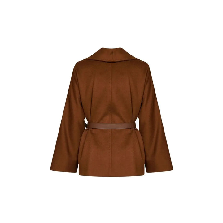 Max Mara Brown Virgin Wool Full-length Jacket