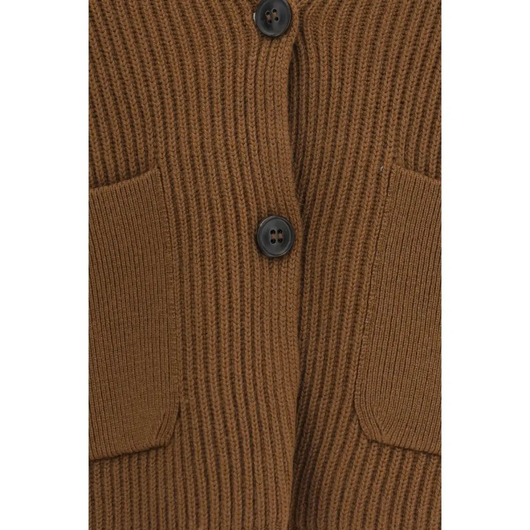 Max Mara Brown Wool Oves Aries Cardigan