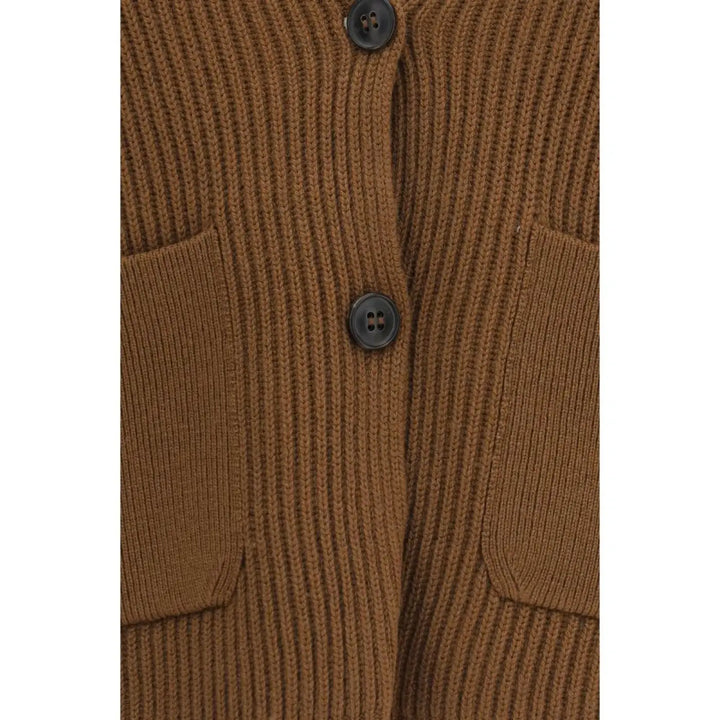 Max Mara Brown Wool Oves Aries Cardigan