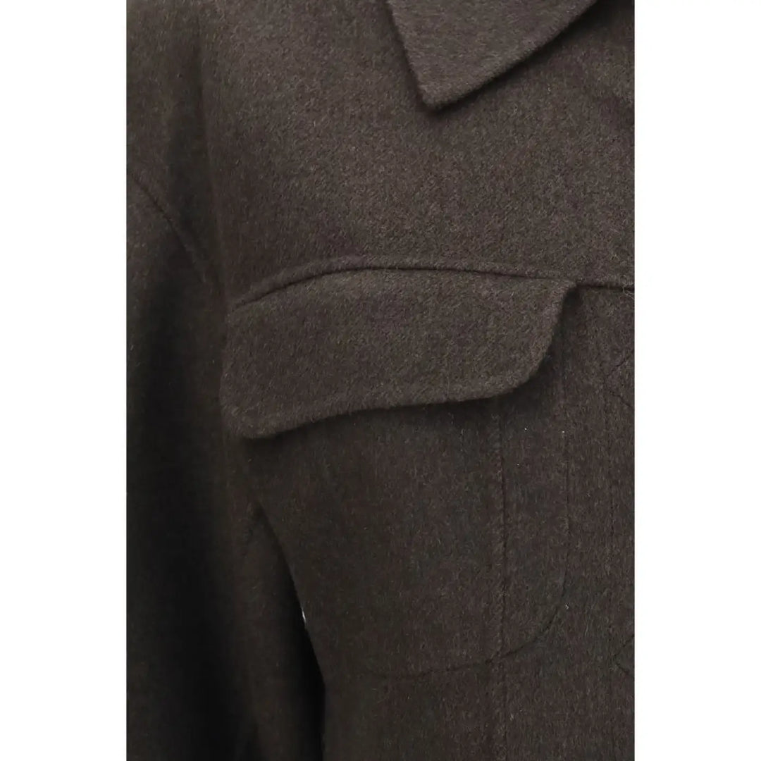 Max Mara Brown Wool Oves Aries Full-length Jacket