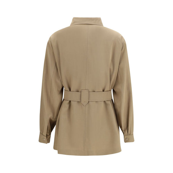 Max Mara Coats & Jackets - Brown Wool Oves Aries Sleeveless Jacket
