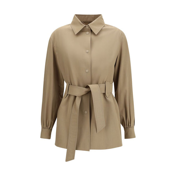 Max Mara Coats & Jackets - Brown Wool Oves Aries Sleeveless Jacket