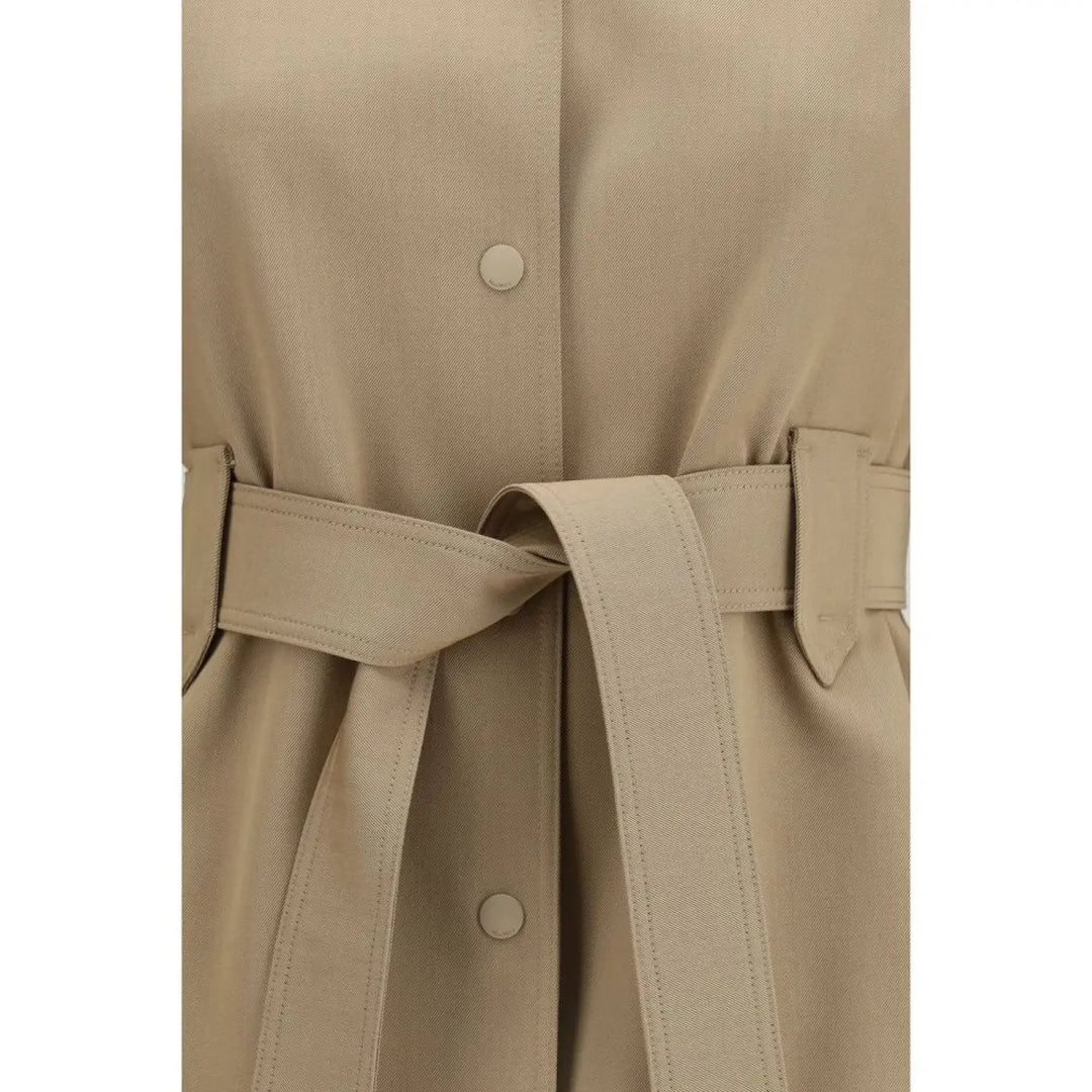 Max Mara Brown Wool Oves Aries Sleeveless Jacket