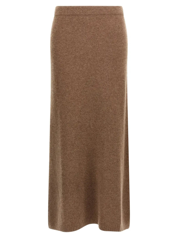 Max Mara Gray Cashmere Midi Skirt