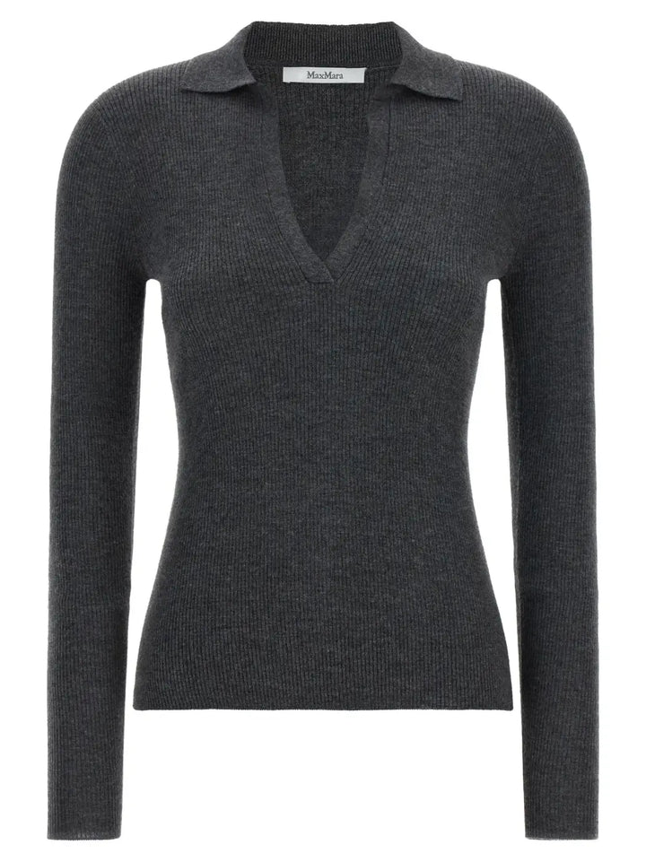 Max Mara Gray Cashmere Polo Shirt