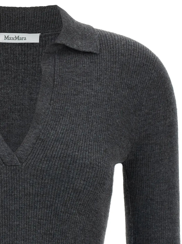 Max Mara Gray Cashmere Polo Shirt