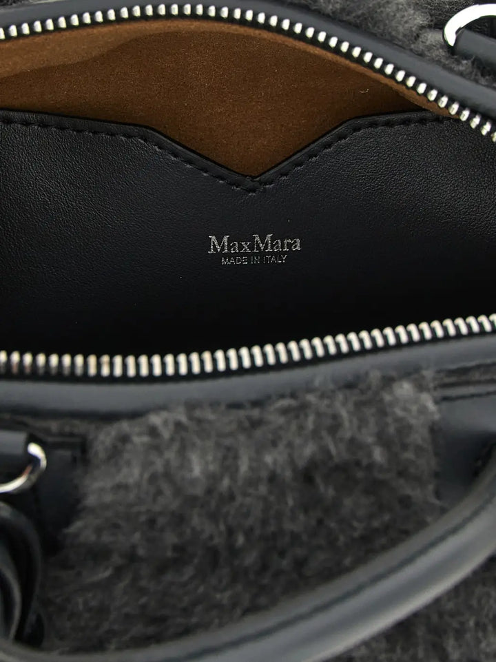 Max Mara Gray Virgin Wool Handbag
