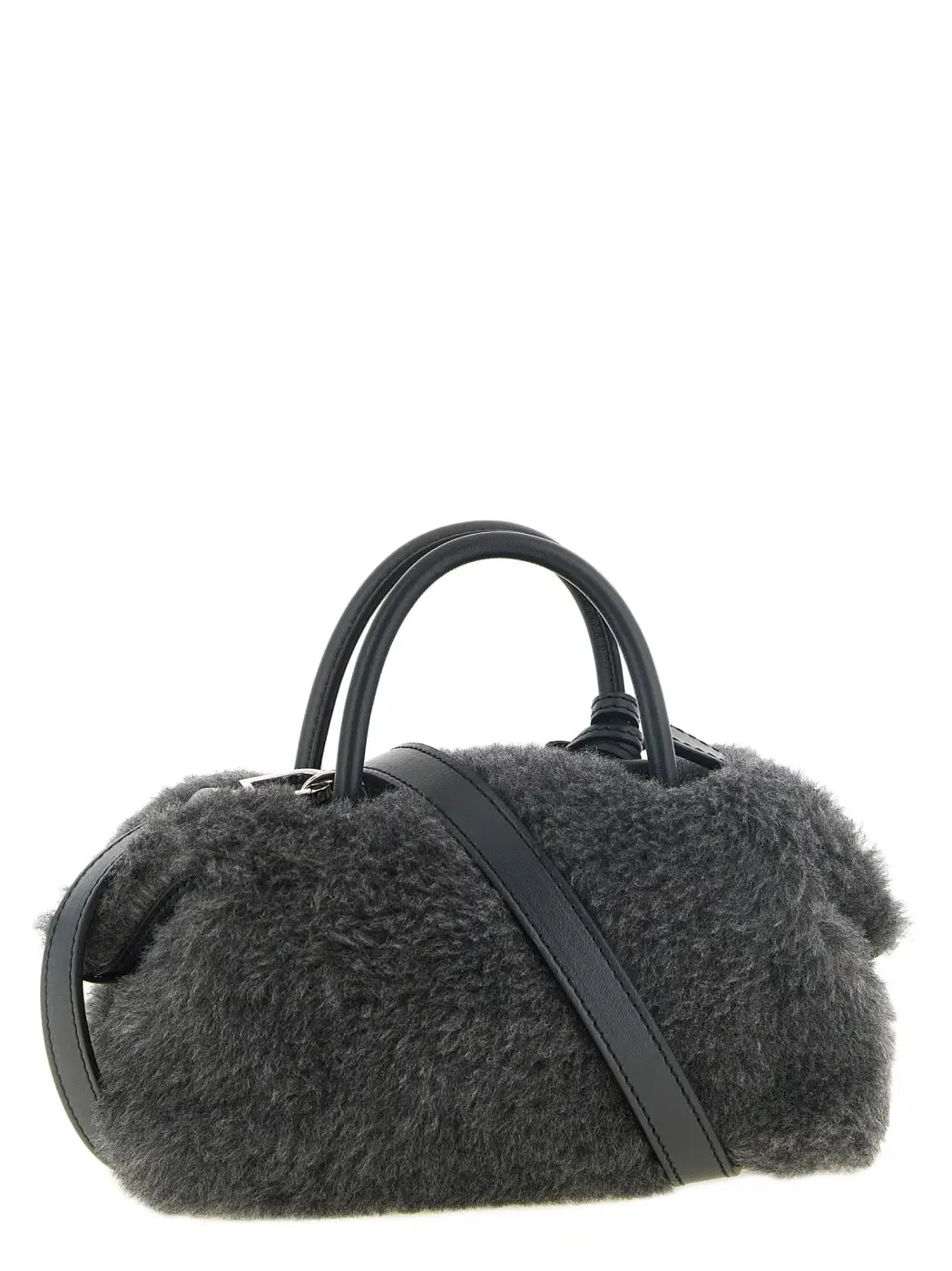 Max Mara Gray Virgin Wool Handbag