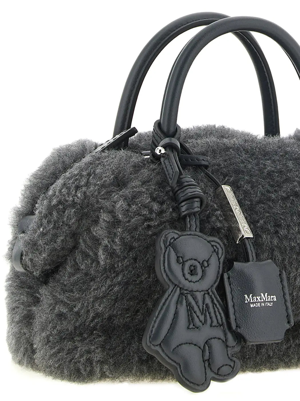Max Mara Gray Virgin Wool Handbag