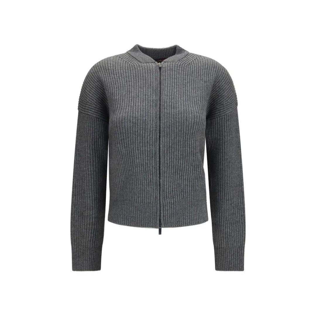 Max Mara Gray Wool Oves Aries Cardigan