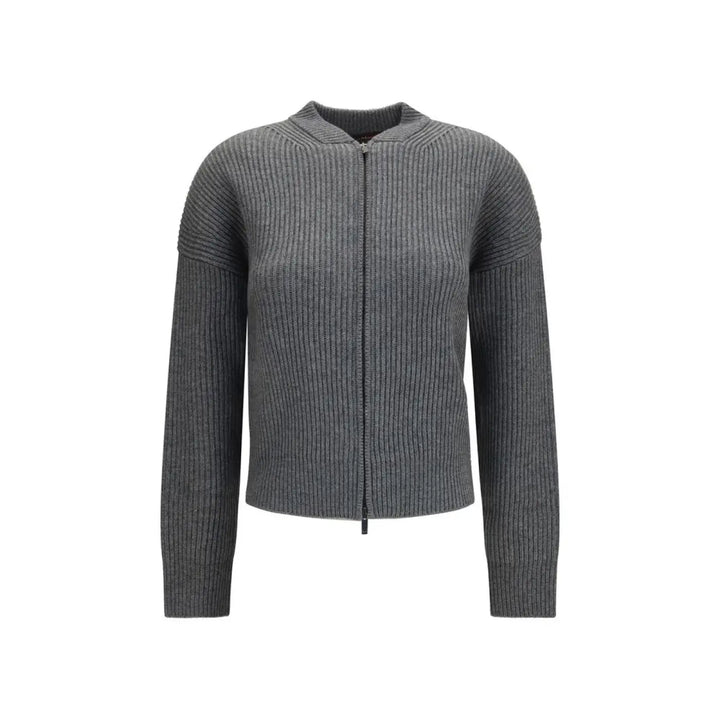 Max Mara Gray Wool Oves Aries Cardigan