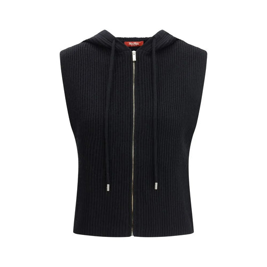 Max Mara Mescal Hooded Vest Luxurious Wool Cashmere Knit