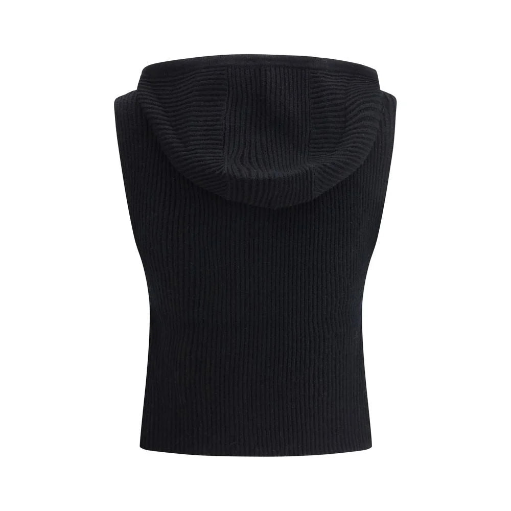 Max Mara Mescal Hooded Vest Luxurious Wool Cashmere Knit