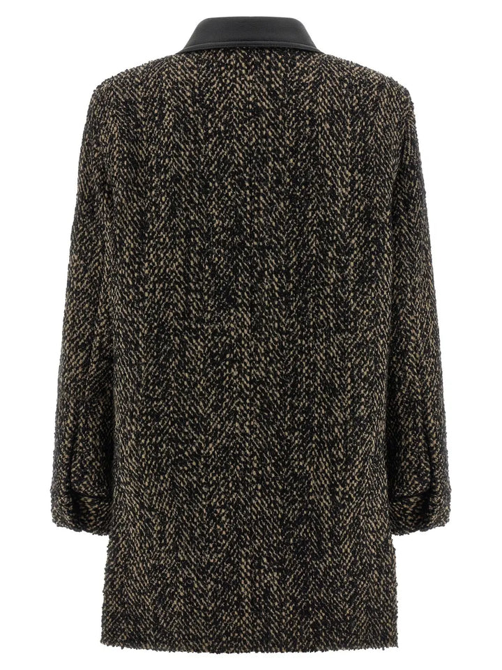 Max Mara Multicolor Virgin Wool Shell Jacket