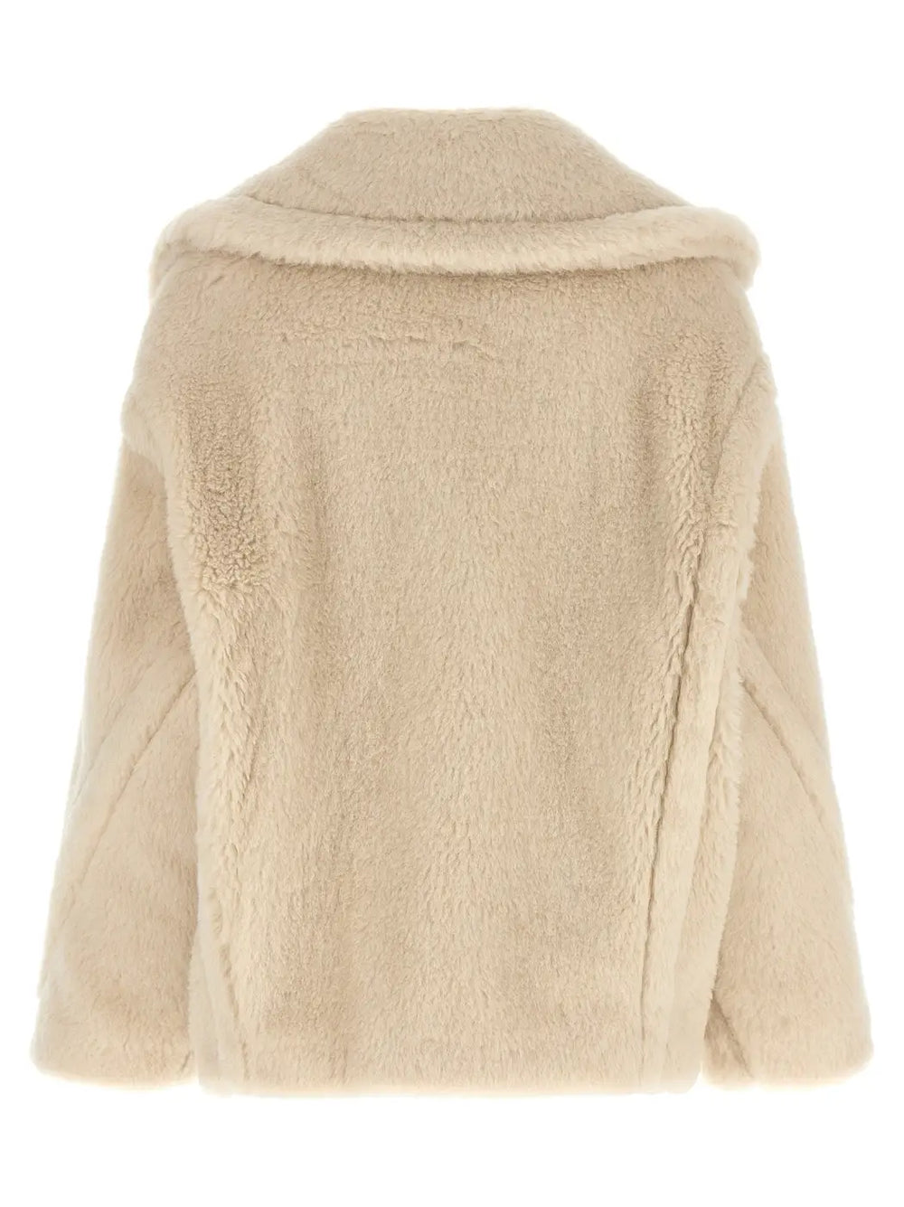 Max Mara White Alpaca Leather Coat