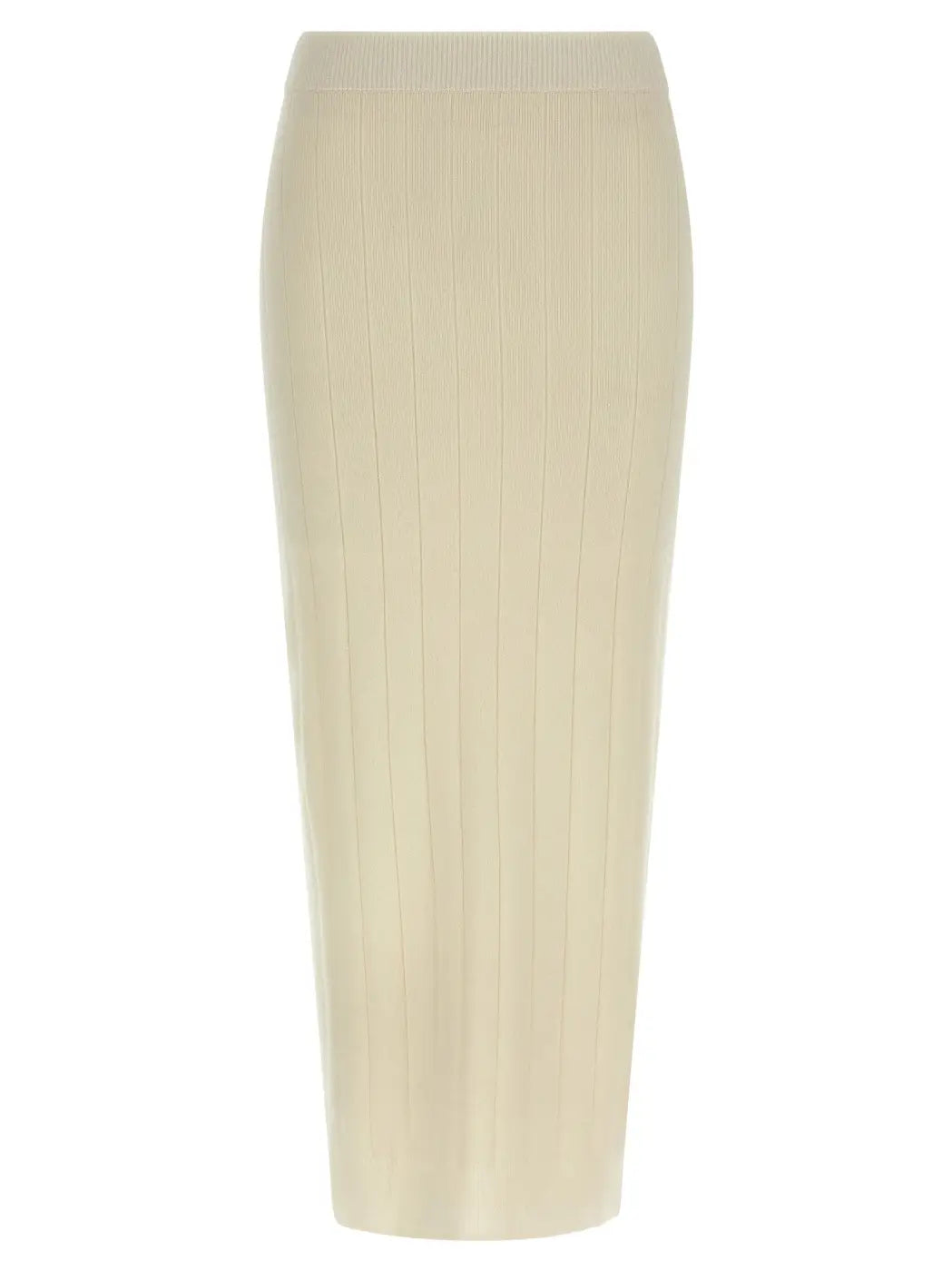 Max Mara White Cashmere Midi Skirt