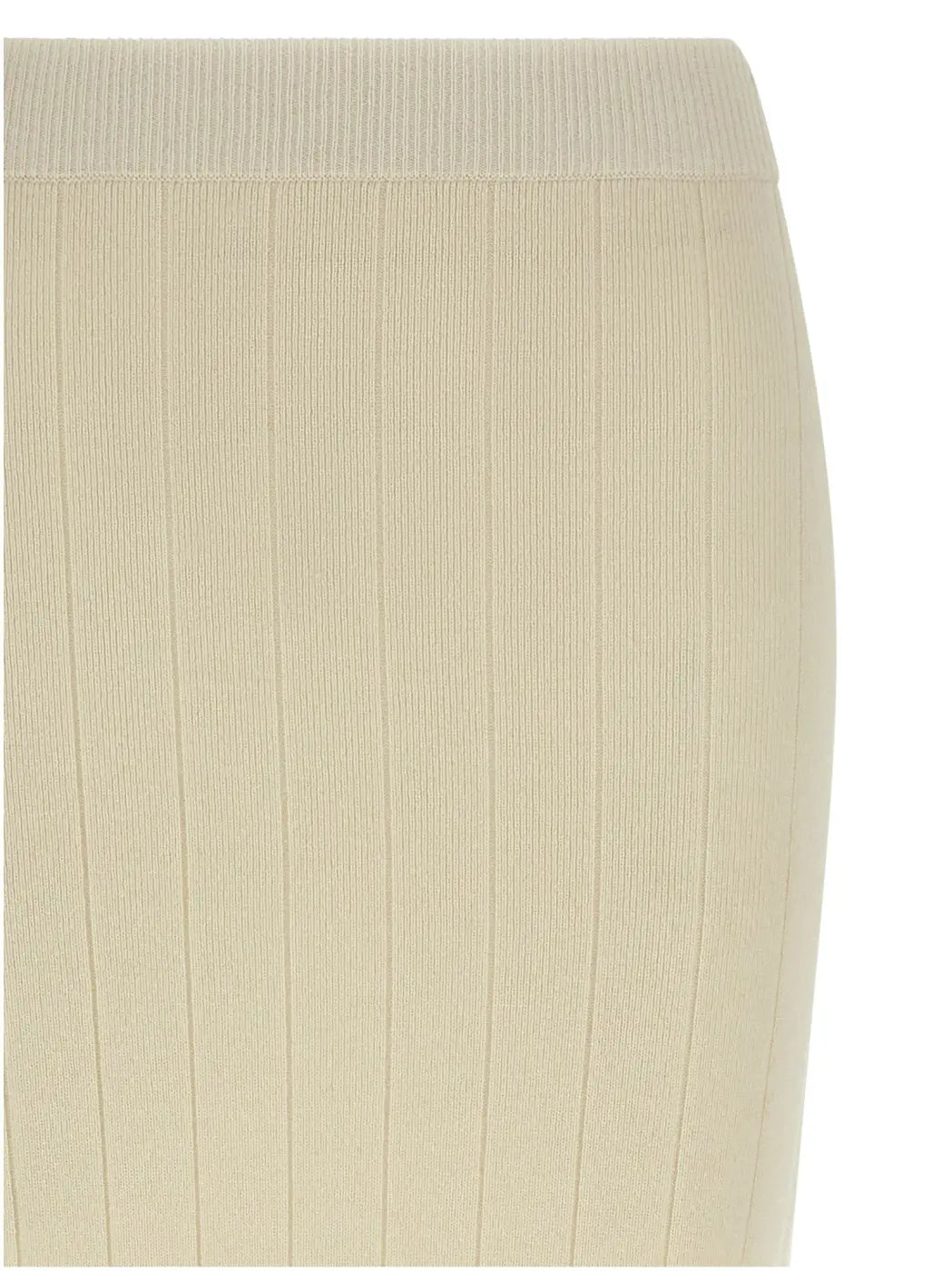Max Mara White Cashmere Midi Skirt