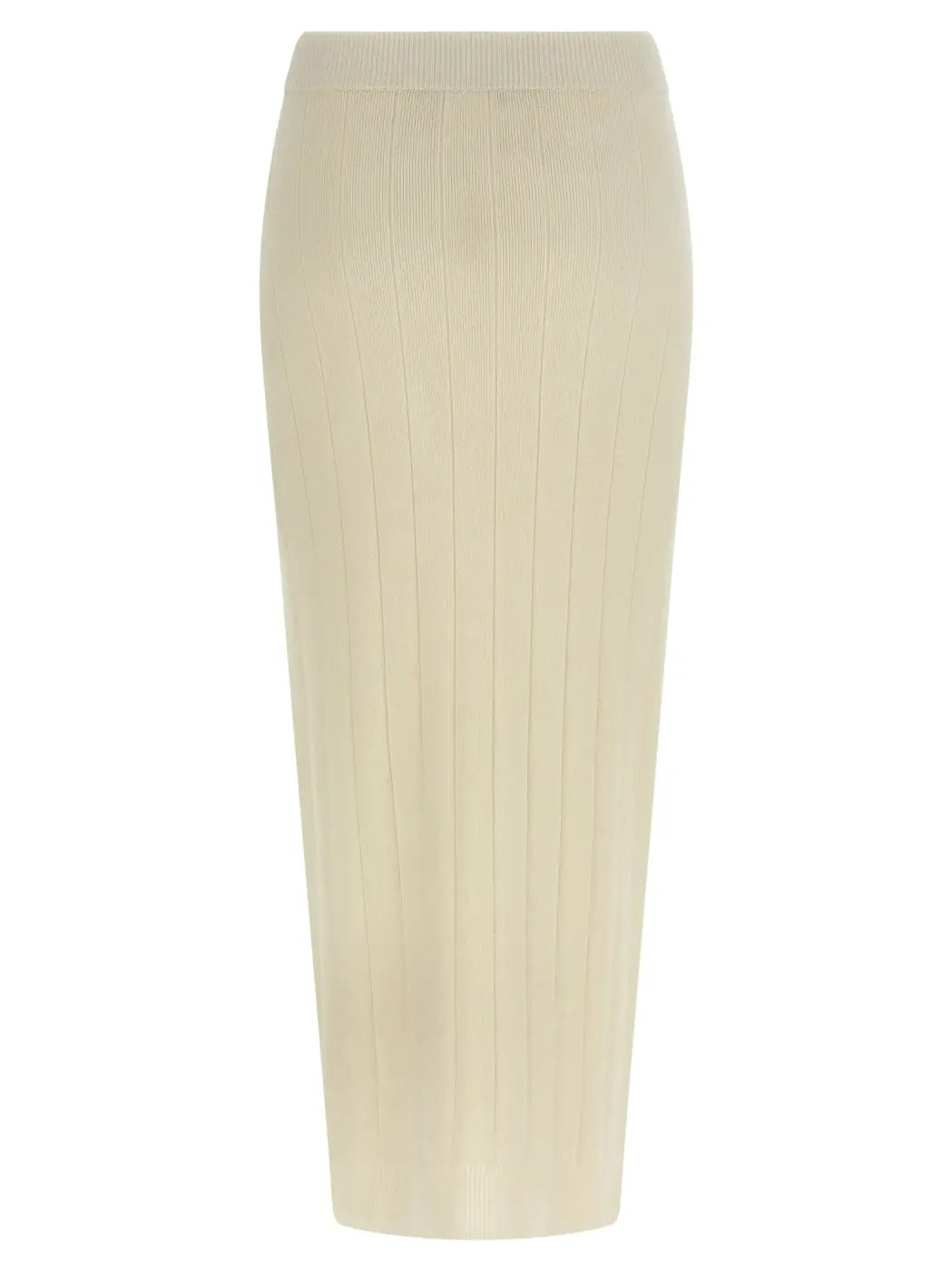 Max Mara White Cashmere Midi Skirt