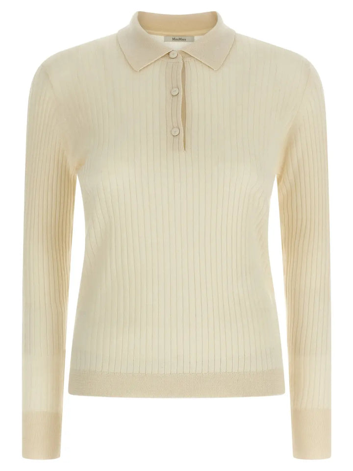 Max Mara White Cashmere Polo Shirt