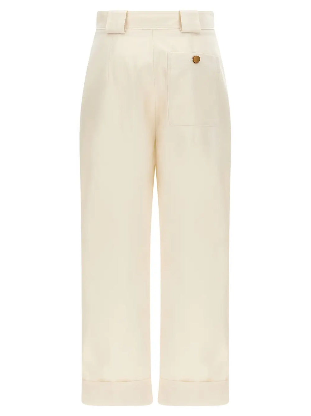 Max Mara White Cotton Casual Pants