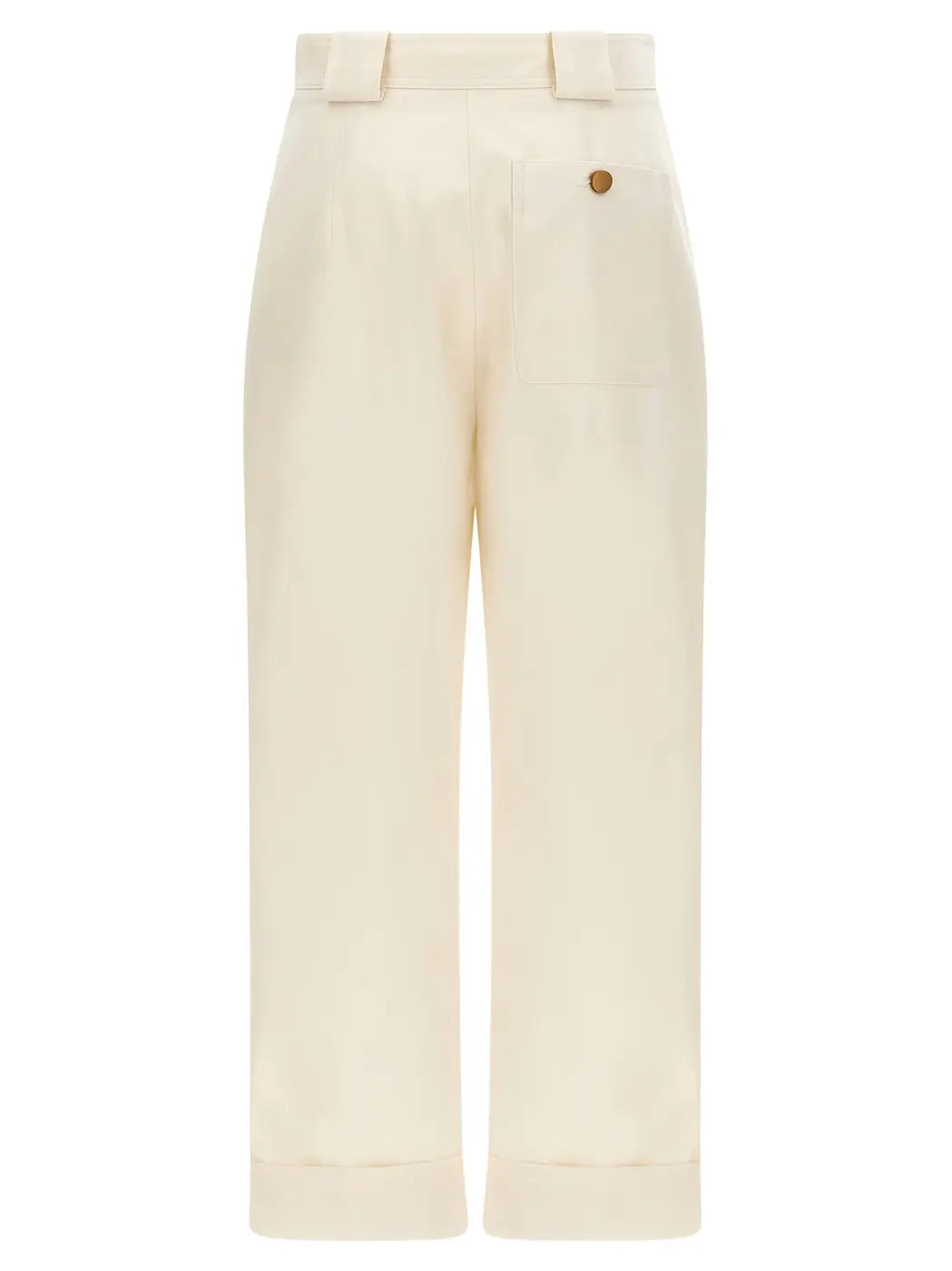 Max Mara White Cotton Casual Pants