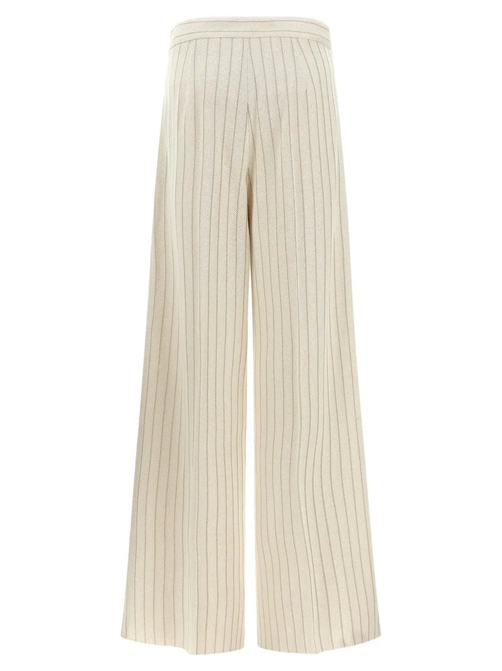 Max Mara White Cotton Casual Pants