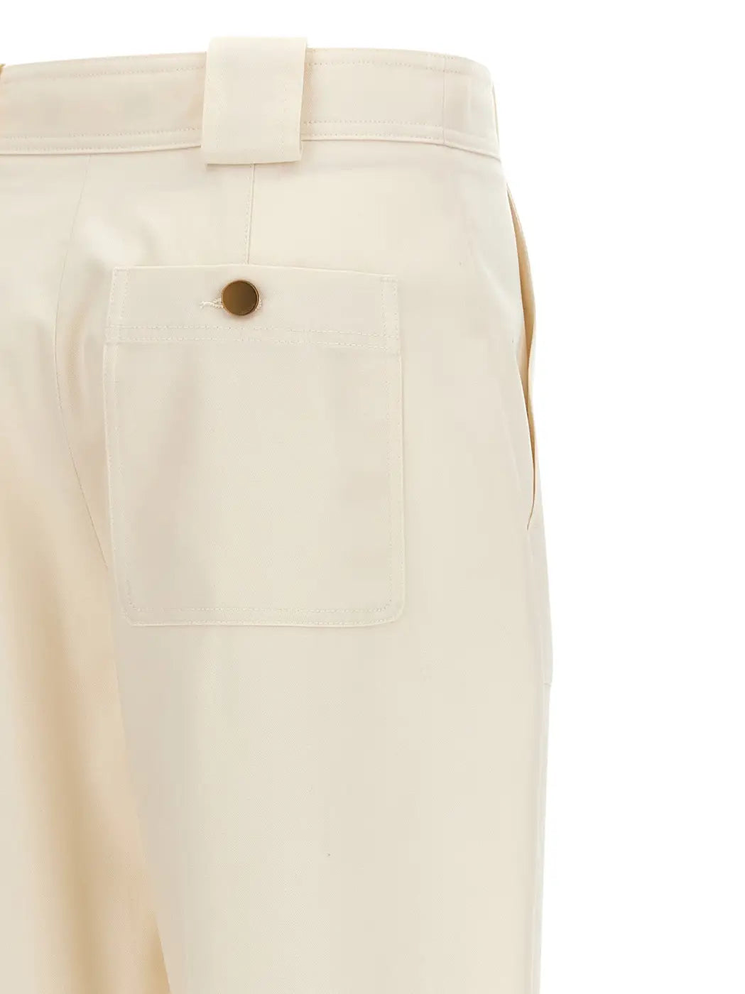 Max Mara White Cotton Casual Pants