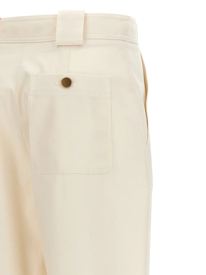 Max Mara White Cotton Casual Pants