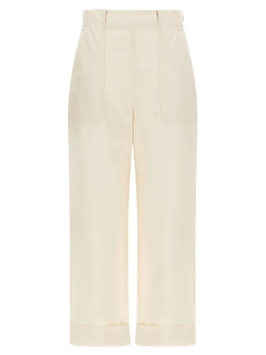 Max Mara White Cotton Casual Pants