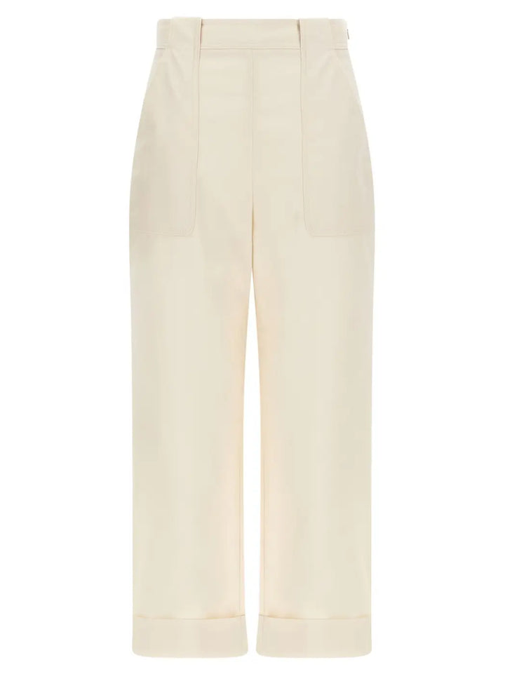 Max Mara White Cotton Casual Pants