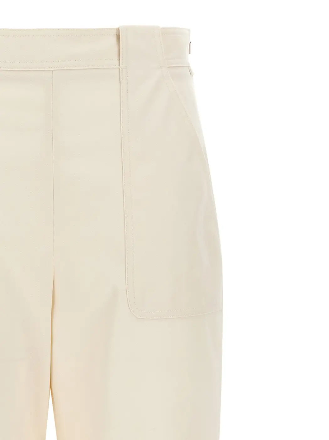 Max Mara White Cotton Casual Pants