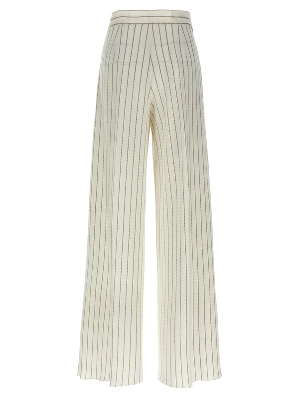 Max Mara White Cotton Casual Pants