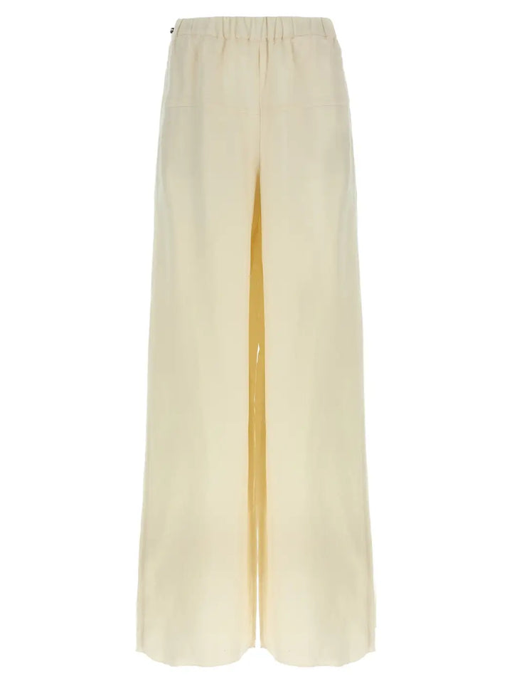 Max Mara White Flax Casual Pants