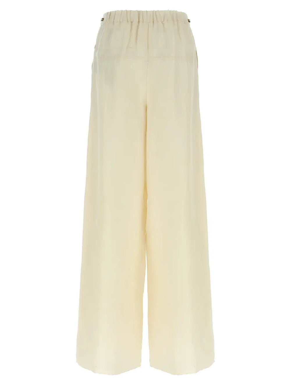 Max Mara White Flax Casual Pants