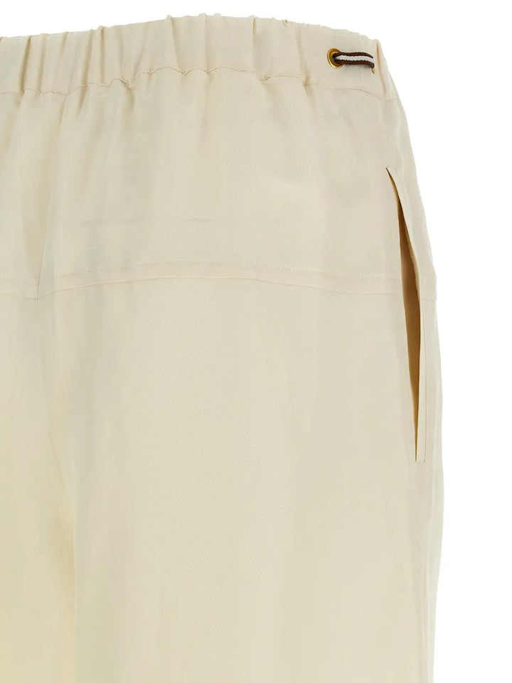 Max Mara White Flax Casual Pants