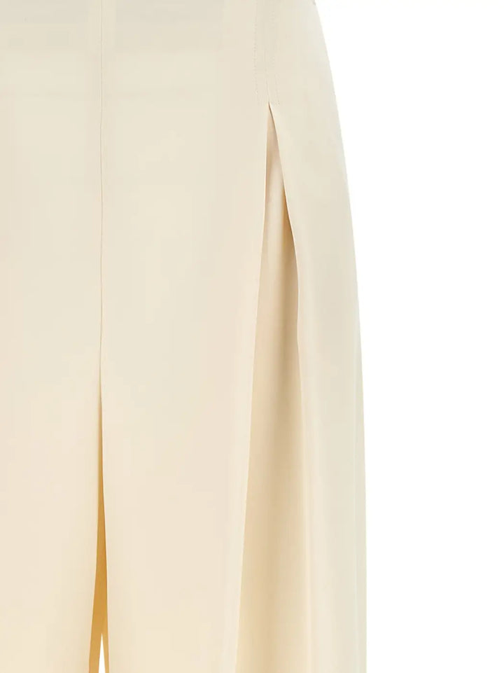 Max Mara White Silk Casual Pants
